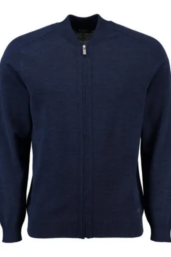 MAERZ Strickjacke marine mit verdecktem Reißverschluss