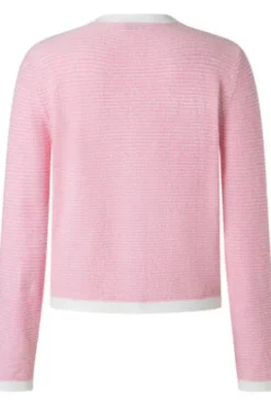MAERZ Strickjacke Mascarpone-rose gestreift in edler Optik
