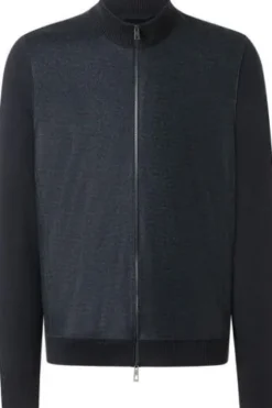 MAERZ Strickjacke navy Regular Fit mit 2 Schubtaschen