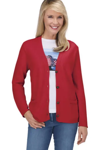 MAERZ Strickjacke rot in softer Natur-Qualität