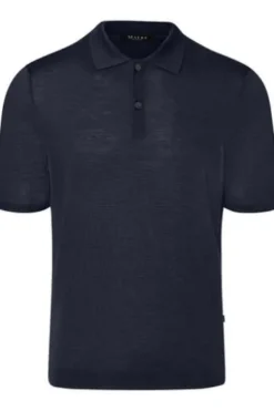 MAERZ Strick Polo Shirt marine Modern Fit