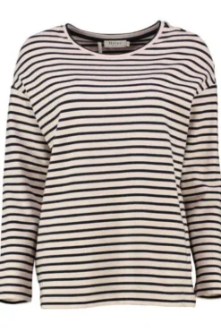 MAERZ Sweatshirt marine gestreift softe Baumwoll-Qualität
