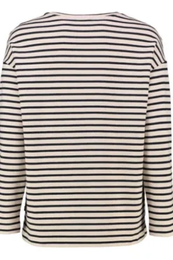 MAERZ Sweatshirt marine gestreift softe Baumwoll-Qualität