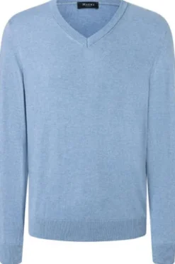MAERZ V-Auschnitt Pullover hellblau