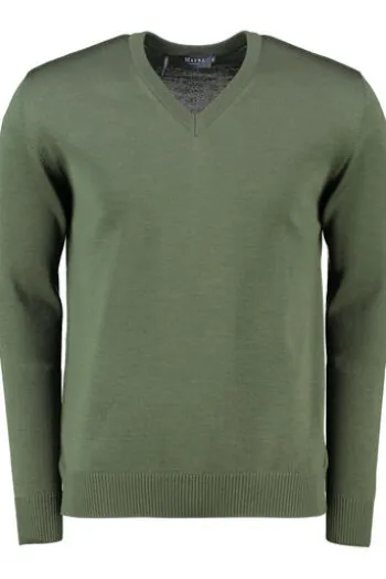 MAERZ V-Ausschnitt Pullover moos garden