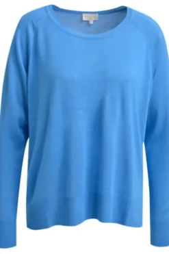Milano Italy Pullover with roundneck and raglan 1/1 sleeves santorini