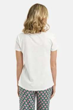 Milano Italy T-shirt with roundneck and Artwork offwhite