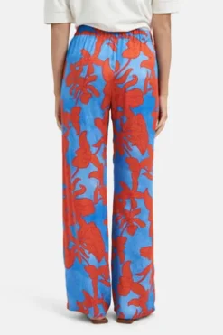 Milano Italy wideleg pants with elastic waist santorini print