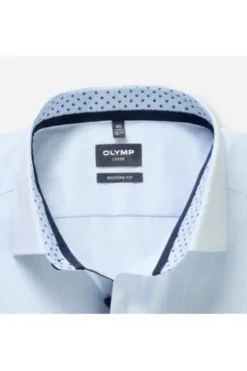 OLYMP Business Hemd Luxor bleu gestreift Modern Fit Langarm