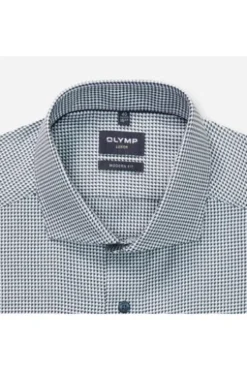 OLYMP Business Hemd Luxor grün gemustert Modern Fit Langarm