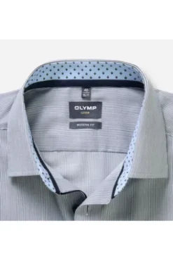 OLYMP Business Hemd Luxor marine gestreift Modern Fit Langarm