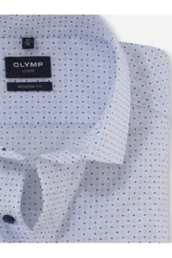 OLYMP Business Hemd Luxor rosa geblümt Modern Fit Langarm