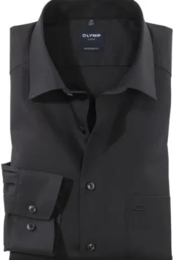 OLYMP Business Hemd Luxor schwarz Modern Fit Langarm