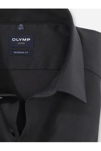 OLYMP Business Hemd Luxor schwarz Modern Fit Langarm