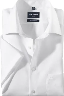 OLYMP Hemd weiss Modern Fit Kurzarm Kentkragen