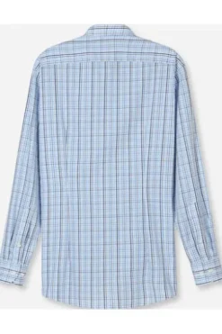 OLYMP Karo Hemd Luxor bleu kariert Modern Fit Langarm