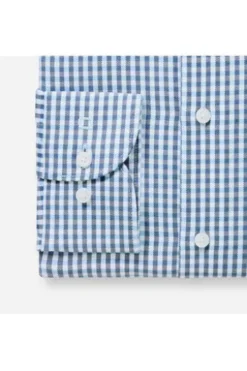 OLYMP Karo Hemd Luxor marine kariert Modern Fit Langarm