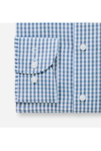 OLYMP Karo Hemd Luxor marine kariert Modern Fit Langarm