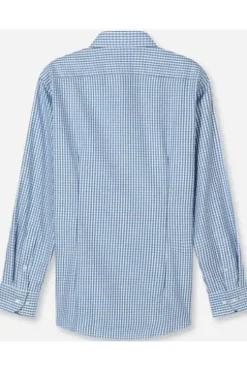 OLYMP Karo Hemd Luxor marine kariert Modern Fit Langarm