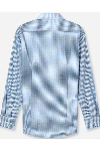 OLYMP Karo Hemd Luxor marine kariert Modern Fit Langarm