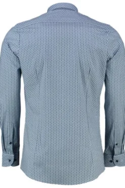OLYMP Level Five gemustertes Hemd langarm Slim Fit bleu