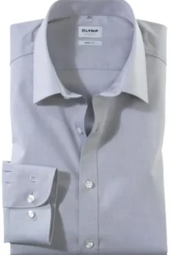 OLYMP Level Five gemustertes Hemd langarm Slim Fit mittelgrau