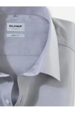 OLYMP Level Five gemustertes Hemd langarm Slim Fit mittelgrau