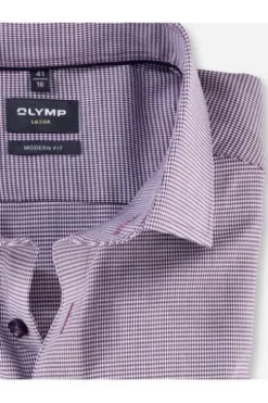 OLYMP Luxor City Hemd uni 1/1 MF pflaume