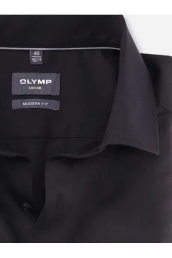 OLYMP Luxor gemustertes Hemd langarm Slim Fit graphit