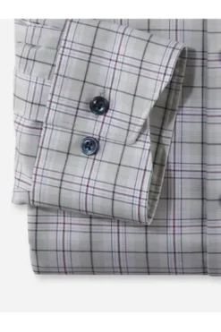 OLYMP Luxor gemustertes Hemd langarm Slim Fit kitt