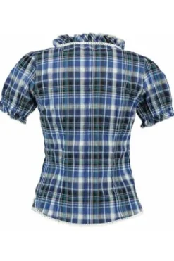 OS TRACHTE blau karierte Bluse
