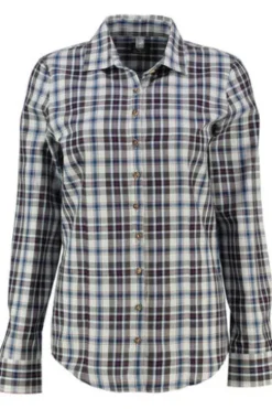 OS TRACHTEN Bluse beere kariert langarm