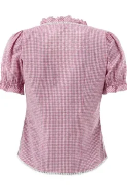 OS TRACHTEN Bluse pink kariert Kurzarm