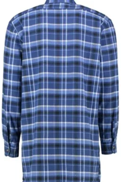 OS TRACHTEN Flanell Hemd marine kariert Comfort Fit Langarm
