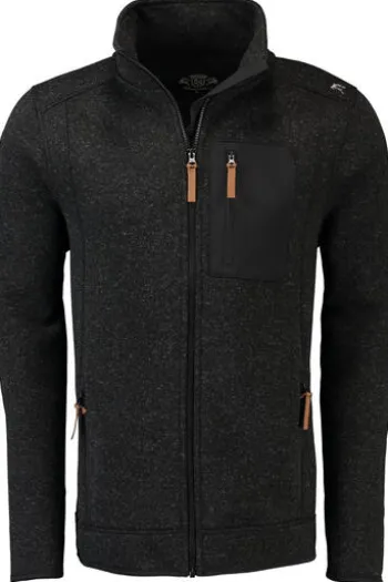 OS TRACHTEN Fleece-Jacke anthrazit meliert