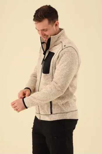 OS TRACHTEN Fleece-Jacke beige meliert