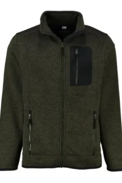 OS TRACHTEN Fleece-Jacke dunkelgrün meliert