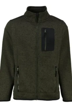 OS TRACHTEN Fleece-Jacke dunkelgrün meliert