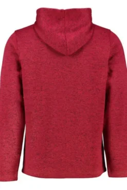 OS TRACHTEN Fleece-Jacke rot meliert mit Kapuze
