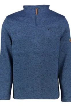 OS TRACHTEN Fleece-Troyer marine meliert