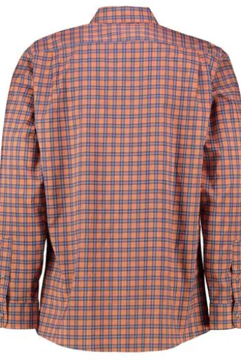 OS TRACHTEN Funktions Hemd orange kariert Regular Fit Langarm Stretch