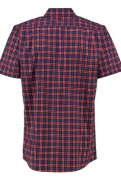OS TRACHTEN Funktions Hemd rot kariert Regular Fit Kurzarm Stretch