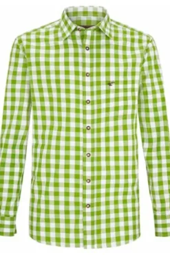 OS TRACHTEN Groß-Karohemd Slim Fit grün