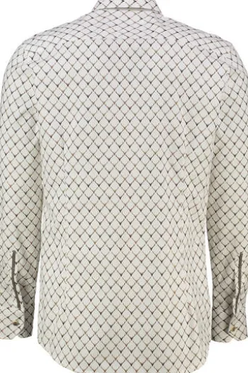 OS TRACHTEN Hemd braun gemustert Slim Fit Langarm Haifischkragen