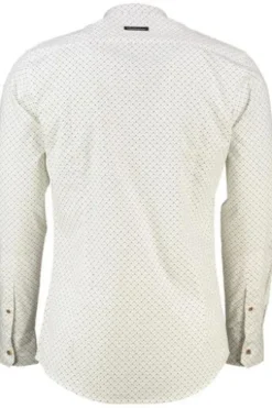 OS TRACHTEN Hemd dunkelgrün gemustert Slim Fit Langarm