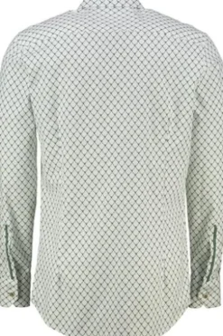 OS TRACHTEN Hemd grün gemustert Slim Fit Langarm Haifischkragen