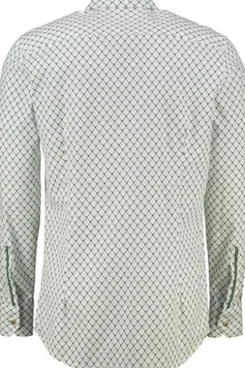 OS TRACHTEN Hemd grün gemustert Slim Fit Langarm Haifischkragen