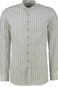 OS TRACHTEN Hemd grün Slim Fit Langarm Stehkragen