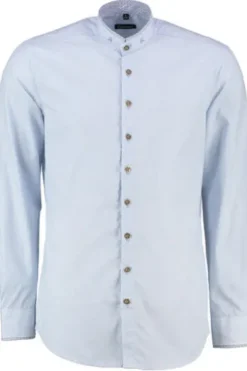 OS TRACHTEN Hemd hellblau einfarbig Slim Fit Langarm