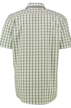OS TRACHTEN Hemd khaki kariert Regular Fit Kurzarm